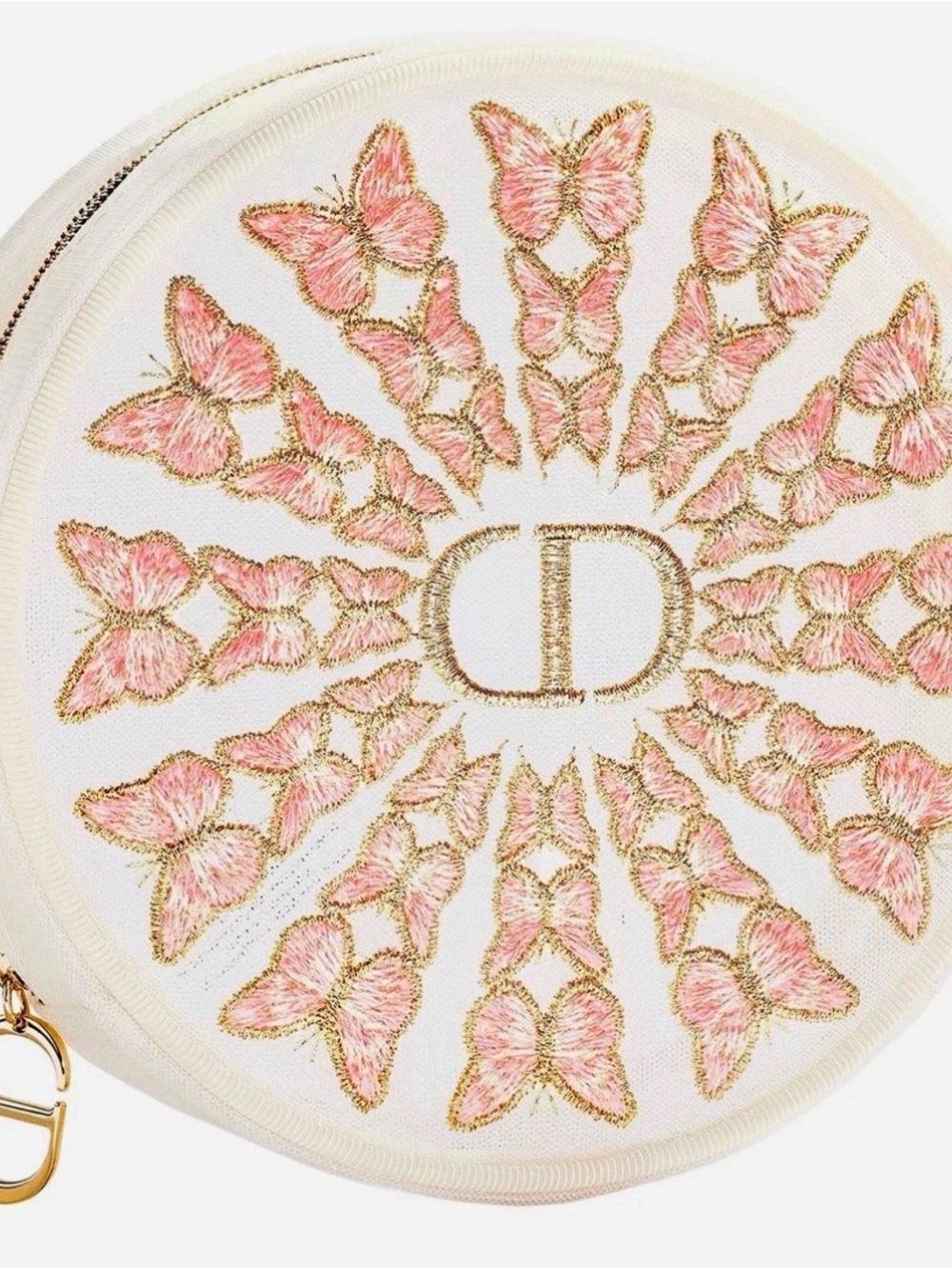 Dior | Butterfly Embroidered Round Pouch | Limited Edition